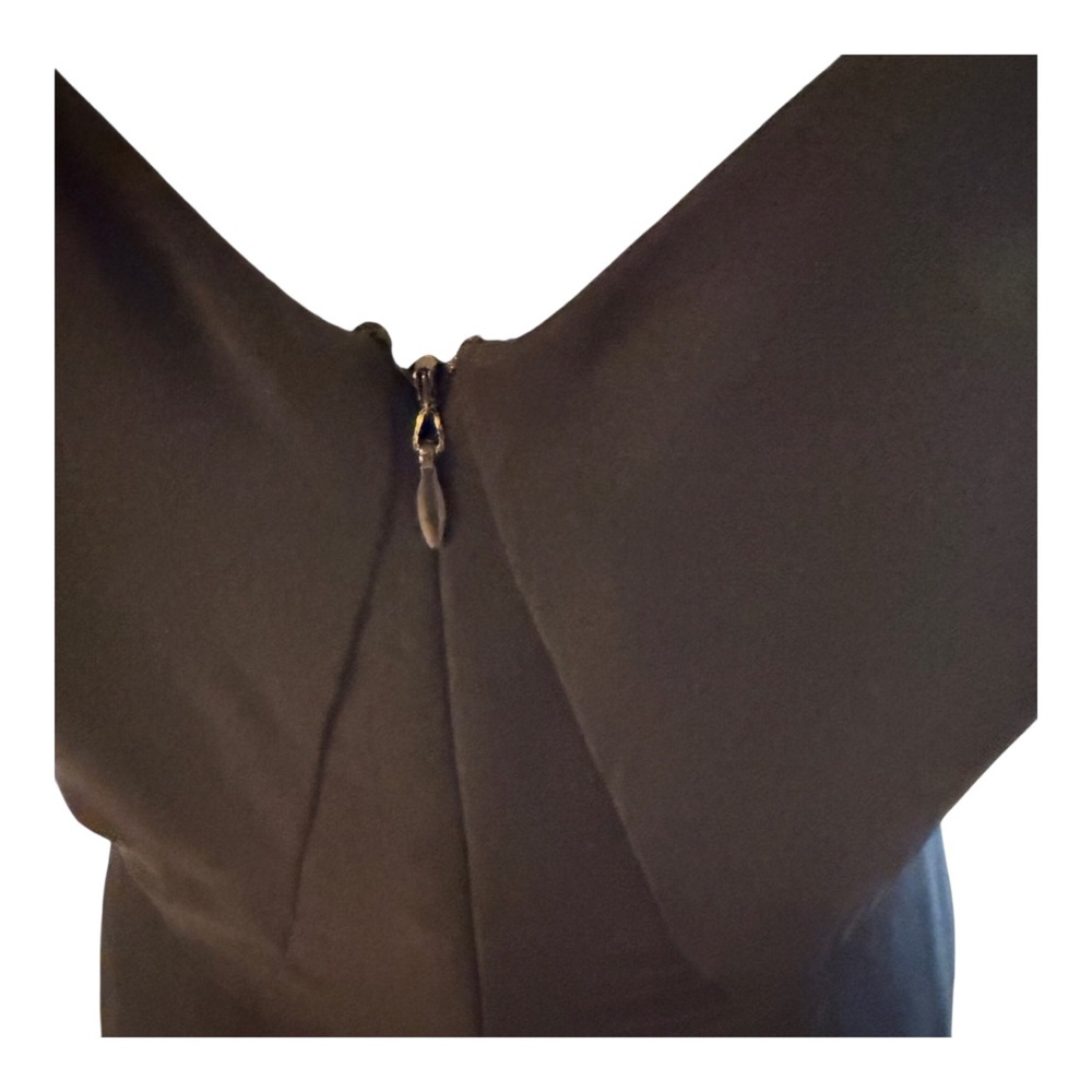 Albert Nipon Black Silk sleeveless Evening Dress Asym Hem Sz 4 - Picture 2 of 12